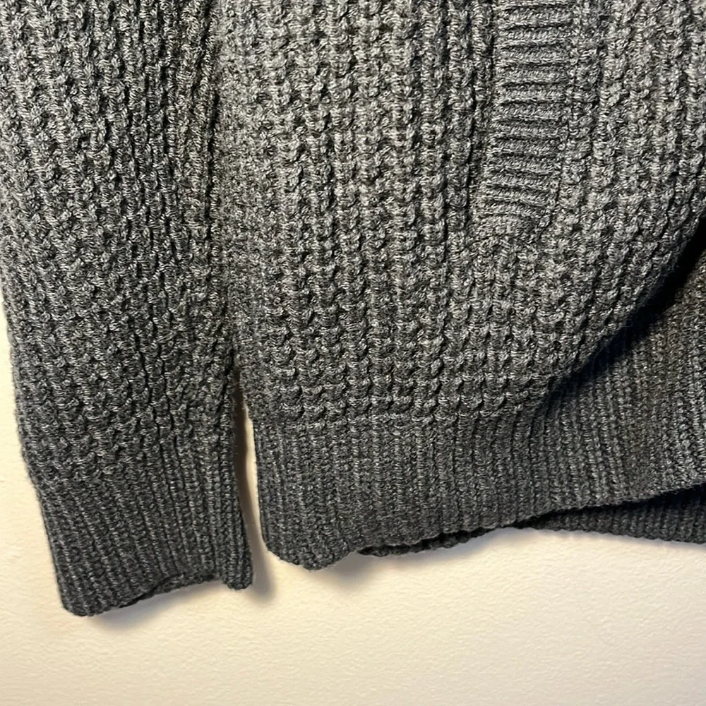 Banana Republic cardigan sweater med gray chunky knit tunic button cotton blend